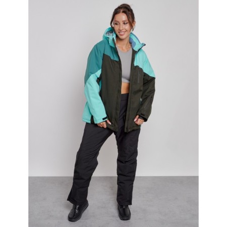 Ski costume female winter, size 58, turquoise color-8