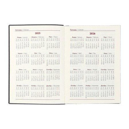 Dated 2025 diary, Escalada, A6+ 176 sheets, soft cover, artificial leather, pancake embossing, tinted block 70 g/m2, black-7