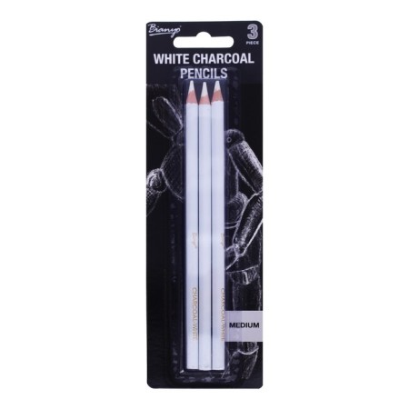 Coarse pencils, white, 3 pieces in a set (medium)-1