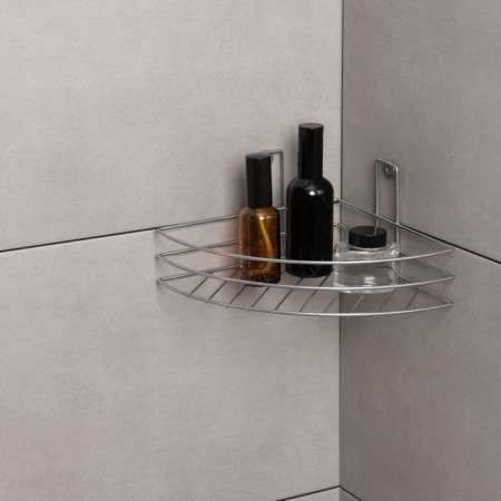 Corner shelf, 1 tier, 20 × 20 × 10.5 cm, chromium color-2