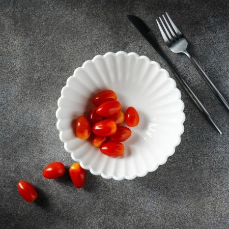 Porcelain salad magistro "Flower", 0.45 l, d = 16 cm, white color-8