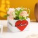 Kashpo wooden rack "love" 13x13x10 cm white