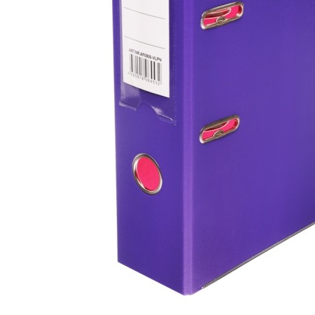 A4, 75 mm, Lamark, PVC, double-sided, metal edging, pocket for a spine, assembled, purple/pink-2