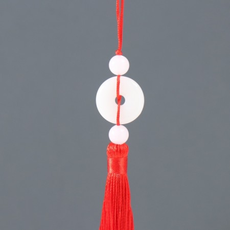 Textile suspension, plastic "Jade pendant" red 1x2.5x12.5 cm-2