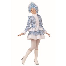 Snegurochka carnival costume, blue patterns, size 46, height 170 cm