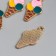 Decor for creativity Metal, enamel "Horn with ice cream" Gold 2.5x1.2 cm