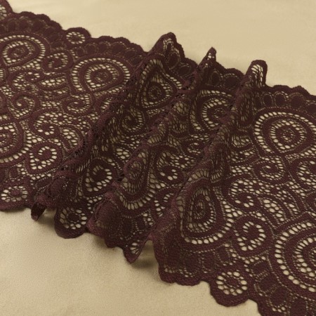 Lace elastic fabric, 180 mm × 2.7 ± 0.5 m, chocolate color-1