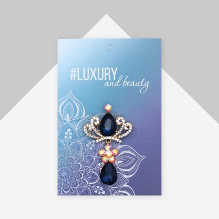 Brooch "Empress" with a suspension, the color is blue-white in gold