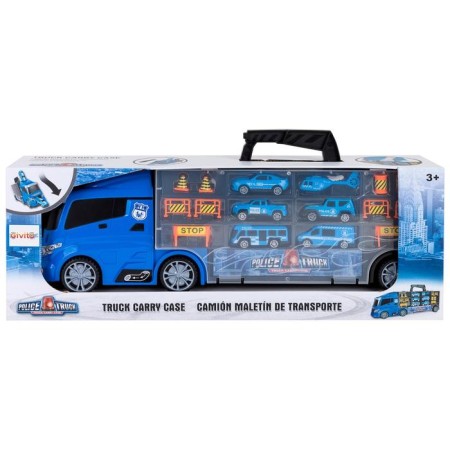 Auto -Vorot Case Givito "Police Plot", with cars, with tunnel, blue color, 51.5 cm-7