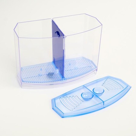 Two -sectional aquarium, with soil and 2 plants-14