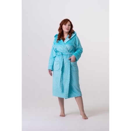 Women's bathrobe, size 52, turquoise color