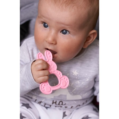 Silicon “Bunny” teether, mix color, button-10
