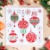Stickers on the windows "New Year" Christmas toys, red tone, 23x18 cm