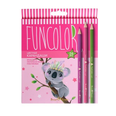 Pencils 24 colors BrunovisConti Funcolor, plastic, mix-9