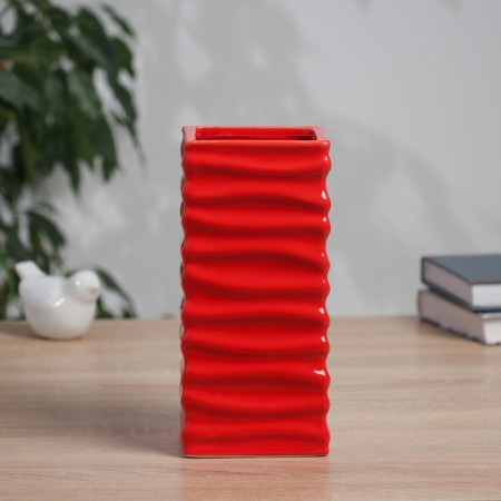 VAZ Coramics Table "Thiago" stripes, 19x9 cm, red