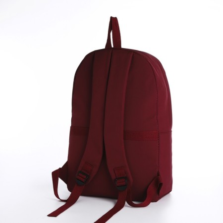 School backpack of textiles on lightning, Fulldorn, 3 pockets, burgundy color-1