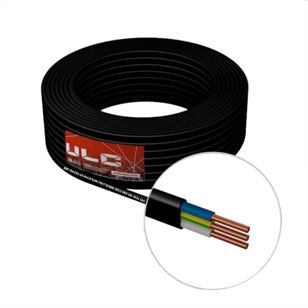 Cable "ULC" VVG-PNG (A) -LS, section 3x2.5 mm2, 100 m, GOST, Black