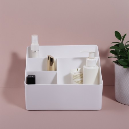 SHITE organizer for storage, 4 sections, 14.5 × 9 × 13 cm, white color-3