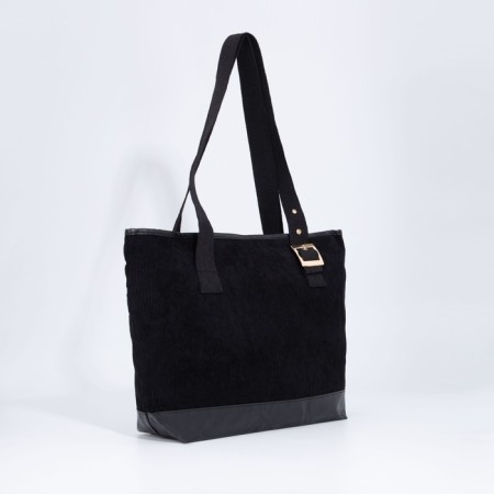 Zipper bag, external pocket, black color-3
