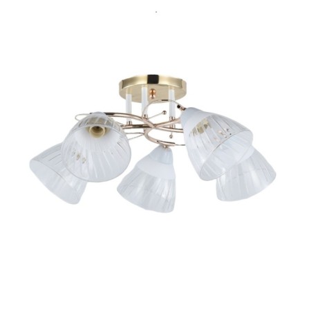 Lamp Ceiling Economic light 12226/5FGD+WT CL+WT, 5x60W, E27, 24x53x53 cm, white color