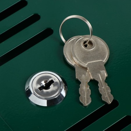 Mail box with a lock, vertical, green-10
