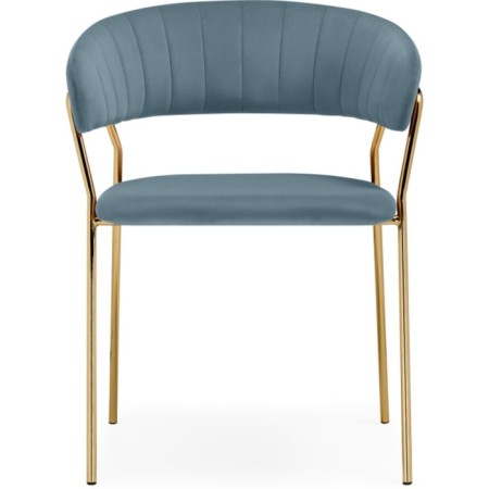 CHARTAL SHAMELIA 1 Metal/velor, Golden/Blue 60x52x79 cm-1
