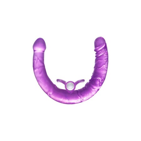Fallomitator two -sided with vibropuli Toyfa DUBLE DILDO, TPR, purple color, 35 cm-1