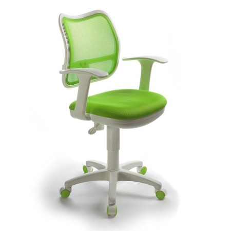 A chair bureaucrat, with armrests, light green, back mesh, white plastic, ch-w797/sd/TW-18