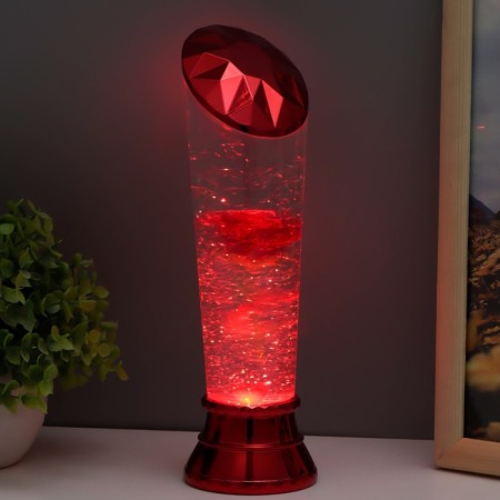 Lava-lamp "Rose" LED from 3haa USB batteries Red 7.5x6.5x25cm-3