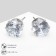 Earrings with rhinestones "Pusets" radiance, circle, d = 0.8, white color in silver