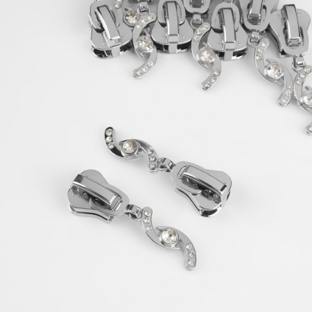 Automatic castle for lightning "Tractor", No. 8, decorative, 10 pcs, Nickel color-1