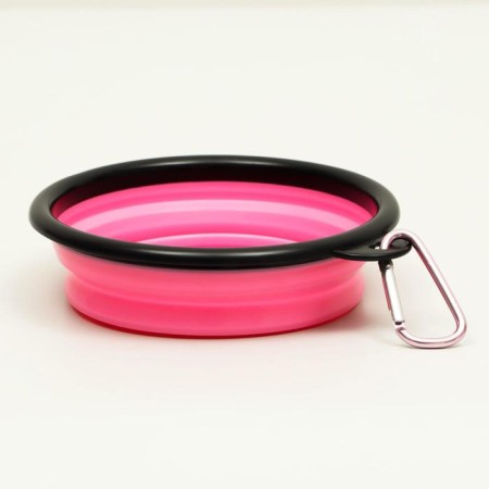 Silicone bowl, folding, 350 ml, 13 cm, pink-4