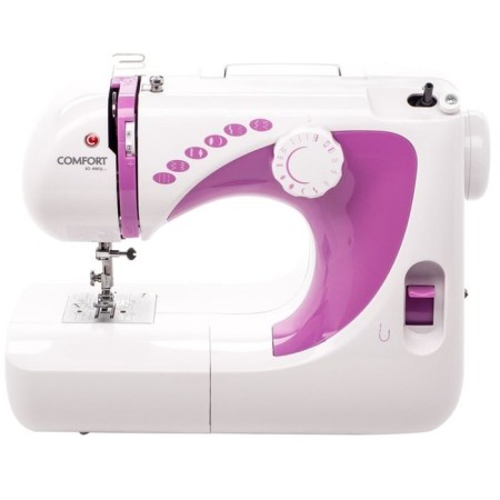 Sewing machine Comfort 250, elastic line, semiautomatic device by loop, white/pink