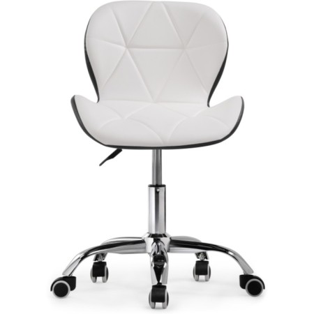 Computer chair Trizor Metal/Eco -leather, Chrome/Black/White 53x53x69 cm-1