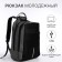 Male backpack on lightning, external pocket, code lock, suitcase mount, gray color.