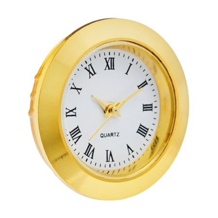 Quartz clock, D-2.5 cm, LQ377A, discrete move, gold-3