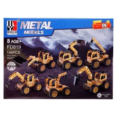 Metal designer "Construction equipment", 6 assembly options, 146 parts-4