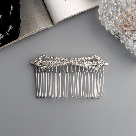 Hair crest "Medea" Bant angles, 8 × 4 cm, silver