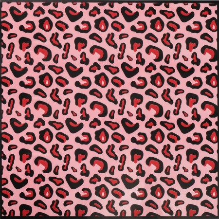 Matte, bilateral film, "Leopard", burgundy, 0.58 x 0.58 m mix-2