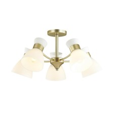 Wilma chandelier, e27 5x40W, color matte gold, white