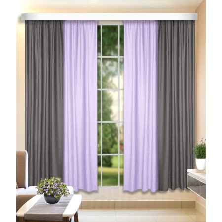 Set of curtains, size 160x250 cm, 2 pcs, gray, lilac color