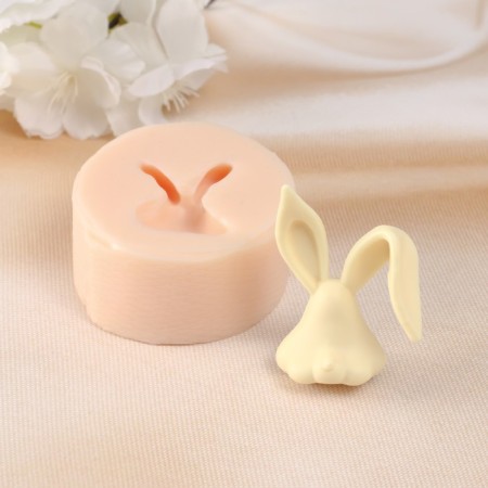 Silicone Mold "Hare with a bent ear" 3.5x5x1.5 cm-1