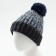 Minaku hat knitted with pompom and gateway, blue color, size 52-54