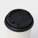 Plastic disposable lid for a glass black, with a valve, d = 9 cm