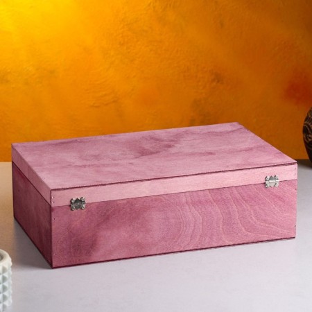 Gift box 34 × 21.5 × 10.5 cm wooden 3 departments, with a close lid purple-1