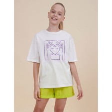 T -shirt for girls, height 128 cm, white color