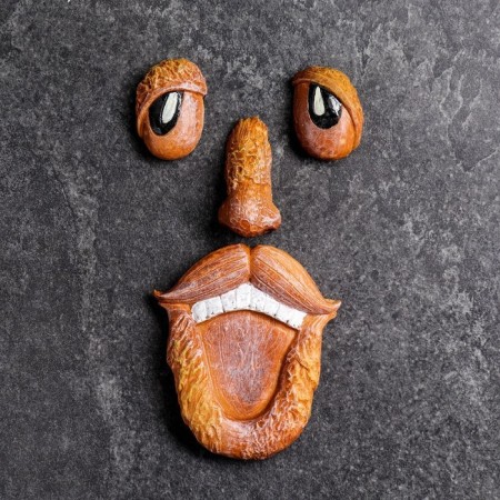 Suspended decor "Face wood with teeth" 26x10x3cm-4