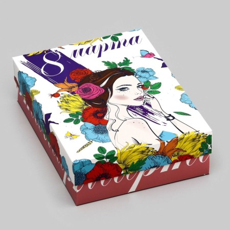 Gift box team "Girl in spring flowers" 21 x 15 x 5.7-2