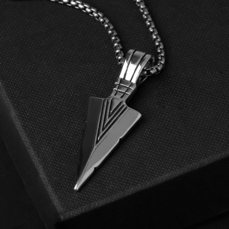 Unisex "Blade" with a pattern, color black silver, 60 cm-5