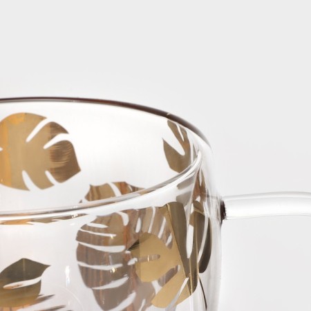 Glass mug with double walls Magistro "Duo. Tropics ", 160 ml, 12.5 × 9 × 7.5 cm-3